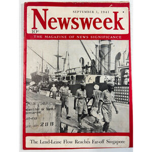 NEWSWEEK September 1 1941 WWII Lend Lease Singapore Eastern Front Map Stalin Dam